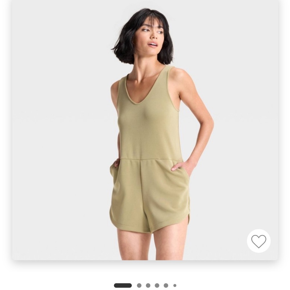 Olive Green Sleeveless Romper